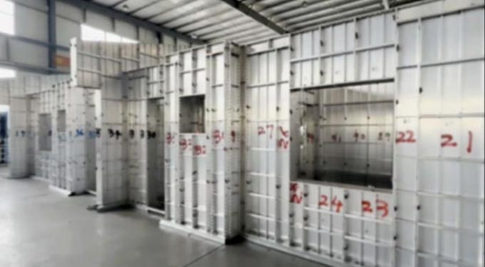 Aluminum formwork trial assembly for a Philippines project